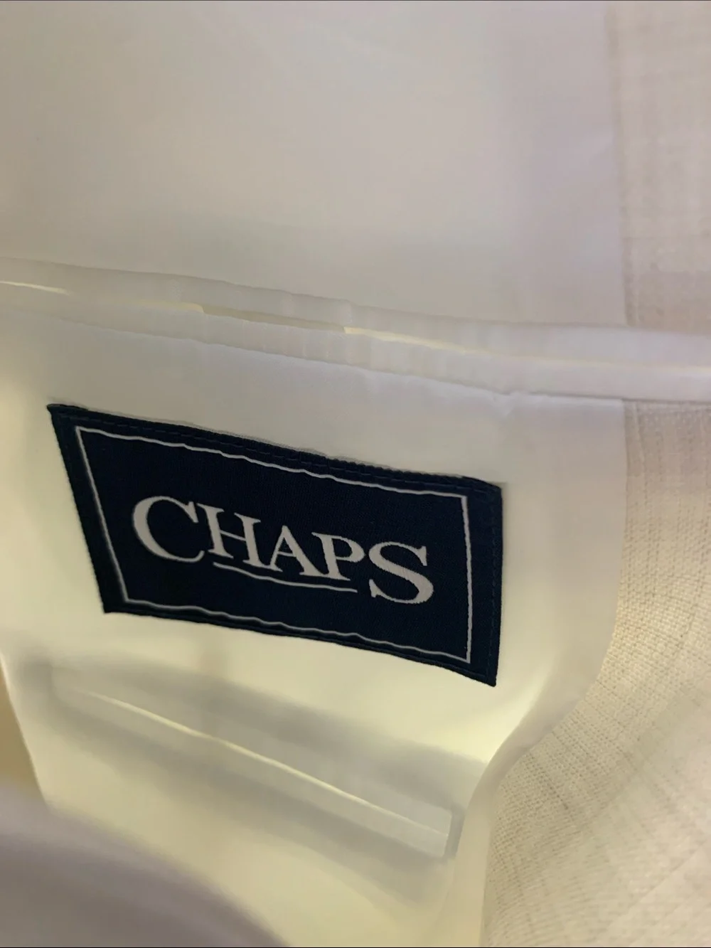 Chaps Cream Two-Button Notch Lapel Blazer